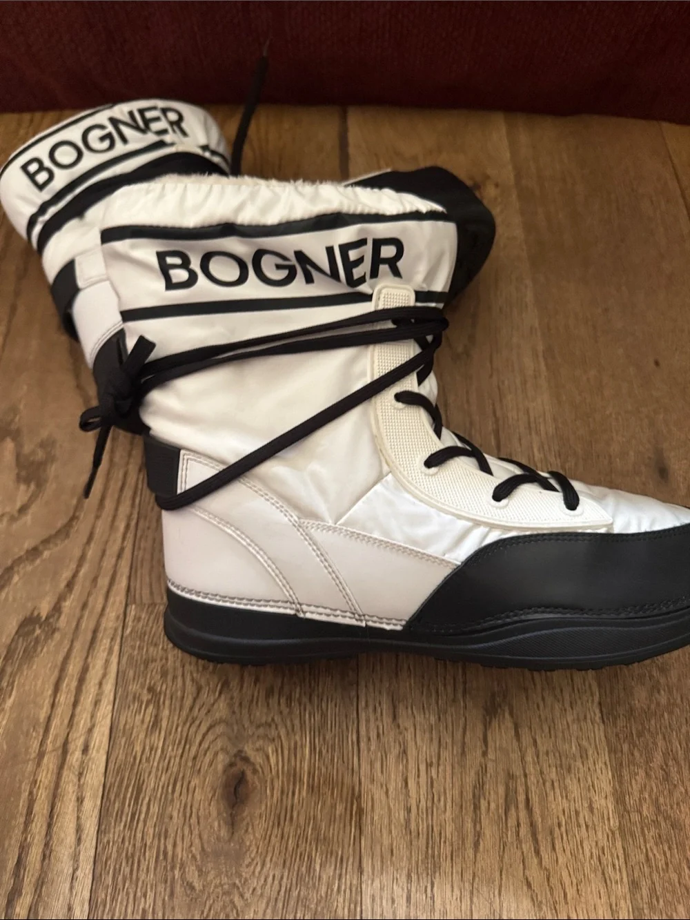 Bogner Kids White and Black Winter Snow Boots